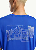 Jack Wolfskin A62314TRVONNAN GRAPHIC T M Mavi Bisiklet Yaka Regular Fit Düz Erkek T-Shirt