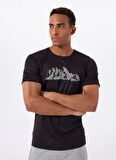 Jack Wolfskin A63269PEAK GRAPHIC T M Antrasit Bisiklet Yaka Regular Fit Düz Erkek T-Shirt