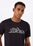 Jack Wolfskin A63269PEAK GRAPHIC T M Antrasit Bisiklet Yaka Regular Fit Düz Erkek T-Shirt