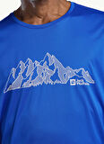 Jack Wolfskin A63269PEAK GRAPHIC T M Koyu Mavi Bisiklet Yaka Regular Fit Düz Erkek T-Shirt