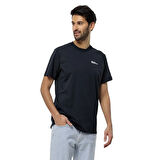 Jack Wolfskin 1808382TRESSENTIAL T M Lacivert - Gri Bisiklet Yaka Regular Fit Düz Erkek T-Shirt