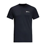 Jack Wolfskin 1808382TRESSENTIAL T M Lacivert - Gri Bisiklet Yaka Regular Fit Düz Erkek T-Shirt