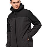 Jack Wolfskin Siyah Erkek Kapüşonlu Termal Zip Ceket 1115291-6000 GLAABACH 3IN1 JKT M