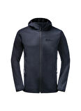 Jack Wolfskin Düz Lacivert Erkek Polar Sweatshırt 1307471-1010 BORNBERG HOODY M