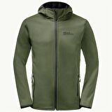 Jack Wolfskin Düz Haki Erkek Polar Sweatshırt 1307471-4129 BORNBERG HOODY M