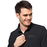 Jack Wolfskin Düz Siyah Erkek Polar Sweatshırt 1709522-6000 TAUNUS HZ M