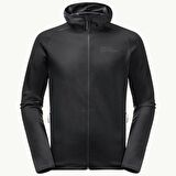 Jack Wolfskin Düz Siyah Erkek Polar Sweatshırt 1710541-6000 BAISELBERG HOODED FZ M