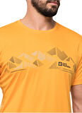 Jack Wolfskin Bisiklet Yaka Turuncu Erkek T-Shirt 1807183_3087 PEAK GRAPHIC T M
