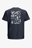 Jack Wolfskin Dıscover T M Erkek Mavi T-Shirt 1809761TR-4314
