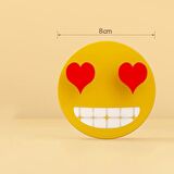 Kendinden Yapışkanlı Kalp Emojili  Askı Pratik Elbise ,Mutfak Askısı Sevimli 2 Kancalı Kalpli Emoji 