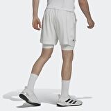 Adidas HC8538 London Two in One Erkek Beyaz Spor Şort