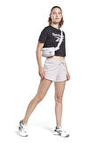Reebok Bisiklet Yaka Düz Siyah Kadın T-Shirt HB2276 RI BL Crop Tee