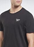 Reebok Siyah Erkek Yuvarlak Yaka T-Shirt HG4441 RI Left Chest Logo