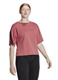 adidas Bisiklet Yaka Düz Koyu Pembe Kadın T-Shirt HK0494 W FI 3S TEE