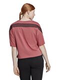 adidas Bisiklet Yaka Düz Koyu Pembe Kadın T-Shirt HK0494 W FI 3S TEE