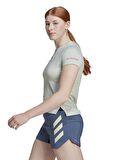 adidas Bisiklet Yaka Desenli Yağ Yeşili Kadın T-Shirt HF9288 AGRAVIC SHIRT W