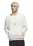adidas Kapüşon Yaka Beyaz Erkek Sweatshırt H47039 HP P Half-Zip
