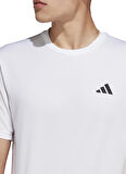 adidas Bisiklet Yaka Düz Beyaz - Siyah Erkek T-Shirt IC7430 TR-ES BASE T