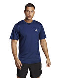 adidas Bisiklet Yaka Düz Mavi - Beyaz Erkek T-Shirt IC7429 TR-ES BASE T