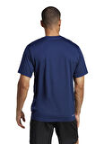 adidas Bisiklet Yaka Düz Mavi - Beyaz Erkek T-Shirt IC7429 TR-ES BASE T