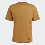 adidas Bisiklet Yaka Düz Kahve Erkek T-Shirt IB7887 YOGA BASE TEE