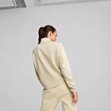 Puma Bisiklet Yaka Krem Kadın Sweatshırt 67308388 EVOSTRIPE Half-Zip Crew
