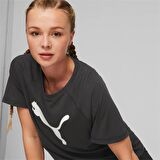 Puma Bisiklet Yaka Düz Siyah Kadın T-Shirt 67306601 EVOSTRIPE Tee