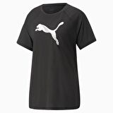 Puma Bisiklet Yaka Düz Siyah Kadın T-Shirt 67306601 EVOSTRIPE Tee