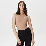 Puma 538307-89 T7 Half-Zip Mock Neck Tee Bej Yarım Fermuarlı Tişört