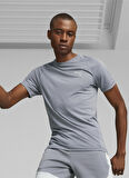 Puma Yuvarlak Yaka Düz Gri Erkek T-Shirt 67331169 EVOSTRIPE Tee Gray Tile