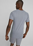 Puma Yuvarlak Yaka Düz Gri Erkek T-Shirt 67331169 EVOSTRIPE Tee Gray Tile