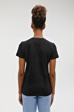 BPPO-000168 BLANK BASE - Siyah Kadın Kısa Kol T-Shirt