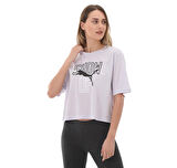 523220-68 Puma Womens Graphıc Boxy Crop Tee Show Up Spr Kadın T-Shirt Gri