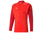 Puma Teamcup Training 1/4 Zip Top Erkek Futbol Uzun Kollu Antrenman Üstü 65798201 Kırmızı