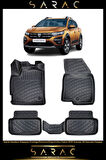 Dacia Sandero Stepway Expression 2023 Model(YENİ KASA) Araca Özel 3d Havuzlu Paspas