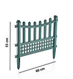 Omnipazar SY-5998 Elite Plastik Dekoratif Bahçe Çiti 4'lü Set 60x55 cm Yeşil 