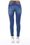 Cedy Denim Kadın Hafif Likralı Skinny Fit Paça Detaylı Pantalon