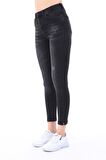 Cedy Denim Kadın Hafif Likralı Skinny Fit Paça Detaylı Pantalon