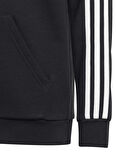 adidas Fermuarlı Yaka Düz Siyah Erkek Eşofman Üstü HR6331 U 3S FL FZ HOOD