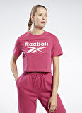 Reebok Yuvarlak Yaka Düz Pembe Kadın T-Shirt IC1259 RI BL Crop Tee