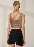 Reebok Açık Kahve Kadın V Yaka  Atlet HS0391 CL WDE PLUSH TANK