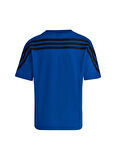 adidas Mavi - Siyah Erkek Çocuk Bisiklet Yaka Kısa Kollu Desenli T-Shirt HR9491 LB DY SM T