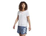 adidas Agr Shirt W Kadın Koşu Tişörtü HT9415 Beyaz