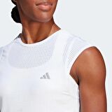 adidas Bisiklet Yaka Düz Beyaz Kadın T-Shirt HM4319 FAST TEE