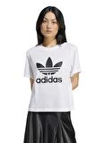 adidas Kadın Beyaz Yuvarlak Yaka Normal Kalıp T-Shirt IN8441 TRFL TEE BOXY
