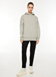 Reebok Gri Melanj Kadın Yuvarlak Yaka Sweatshirt IL2107 LUX OVERSIZED HOODIE