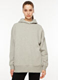 Reebok Gri Melanj Kadın Yuvarlak Yaka Sweatshirt IL2107 LUX OVERSIZED HOODIE
