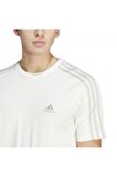 adidas 3 Stripes Single Jersey Erkek Tişört  Beyaz IS1337