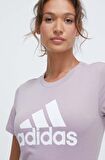 adidas Essentials Logo Kadın Tişört Mor IR5411