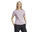 adidas W Metallic Tee Kadın Günlük Tişört IN6449 Mor